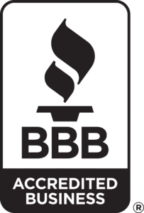 BBB Accredited Business Seal in black vertical format